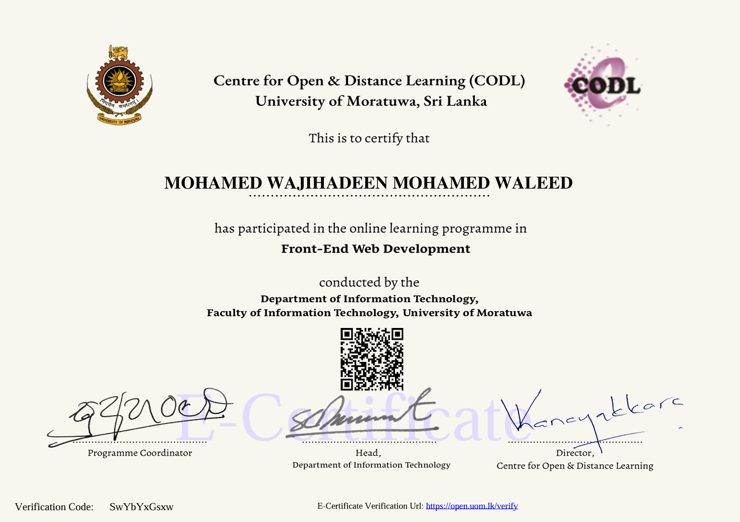 Certificate 1