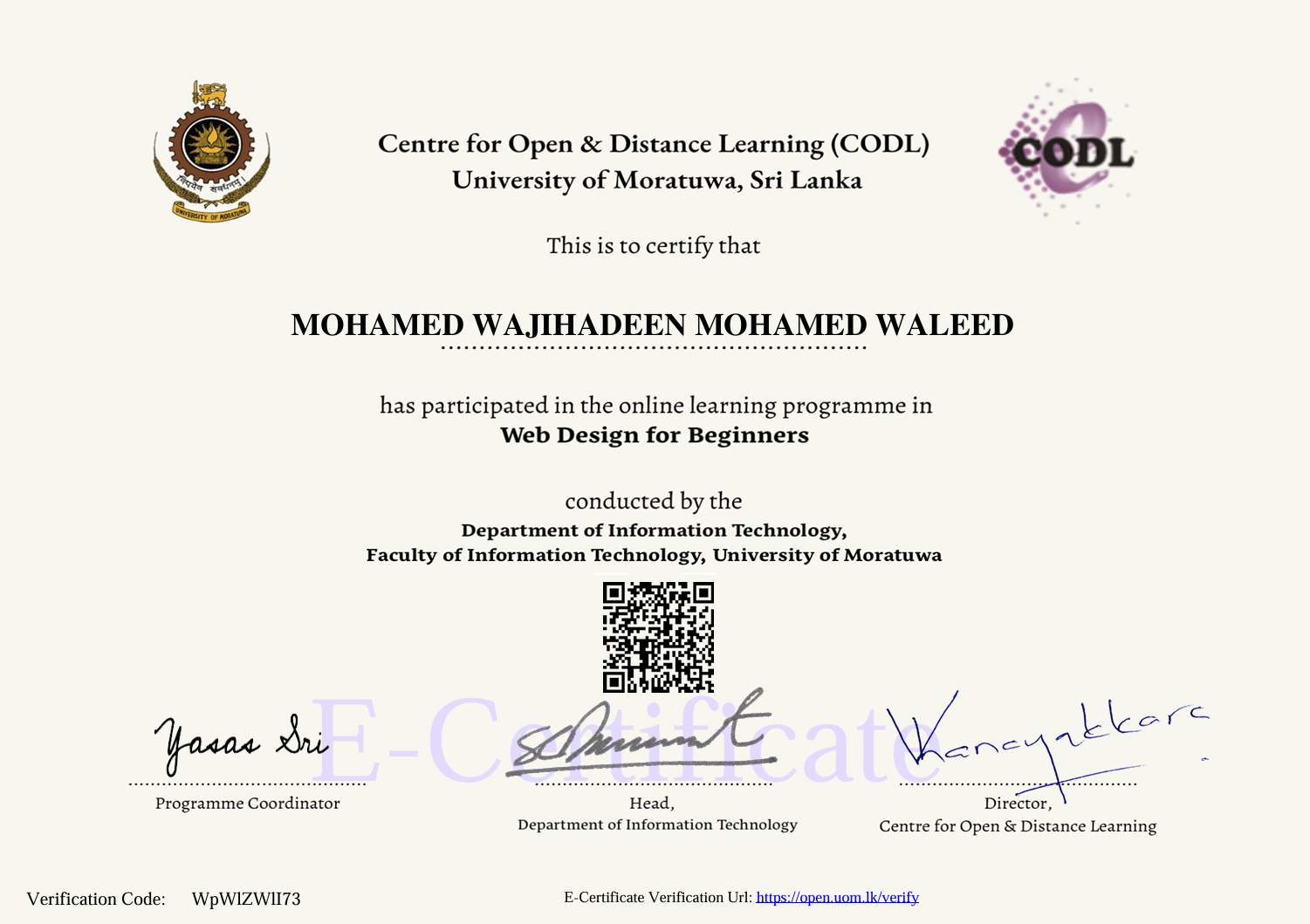 Certificate 1